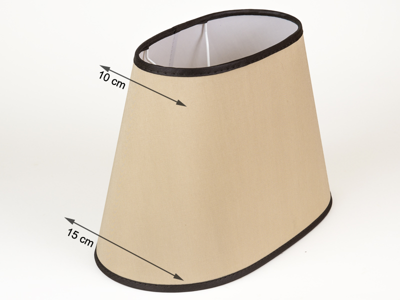 Hochwertiger eleganter schmaler Lampenschirm oval beige braun e27